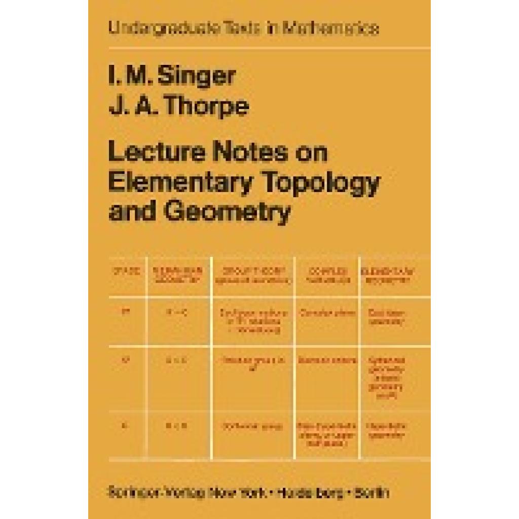 Thorpe, J. A.: Lecture Notes on Elementary Topology and Geometry