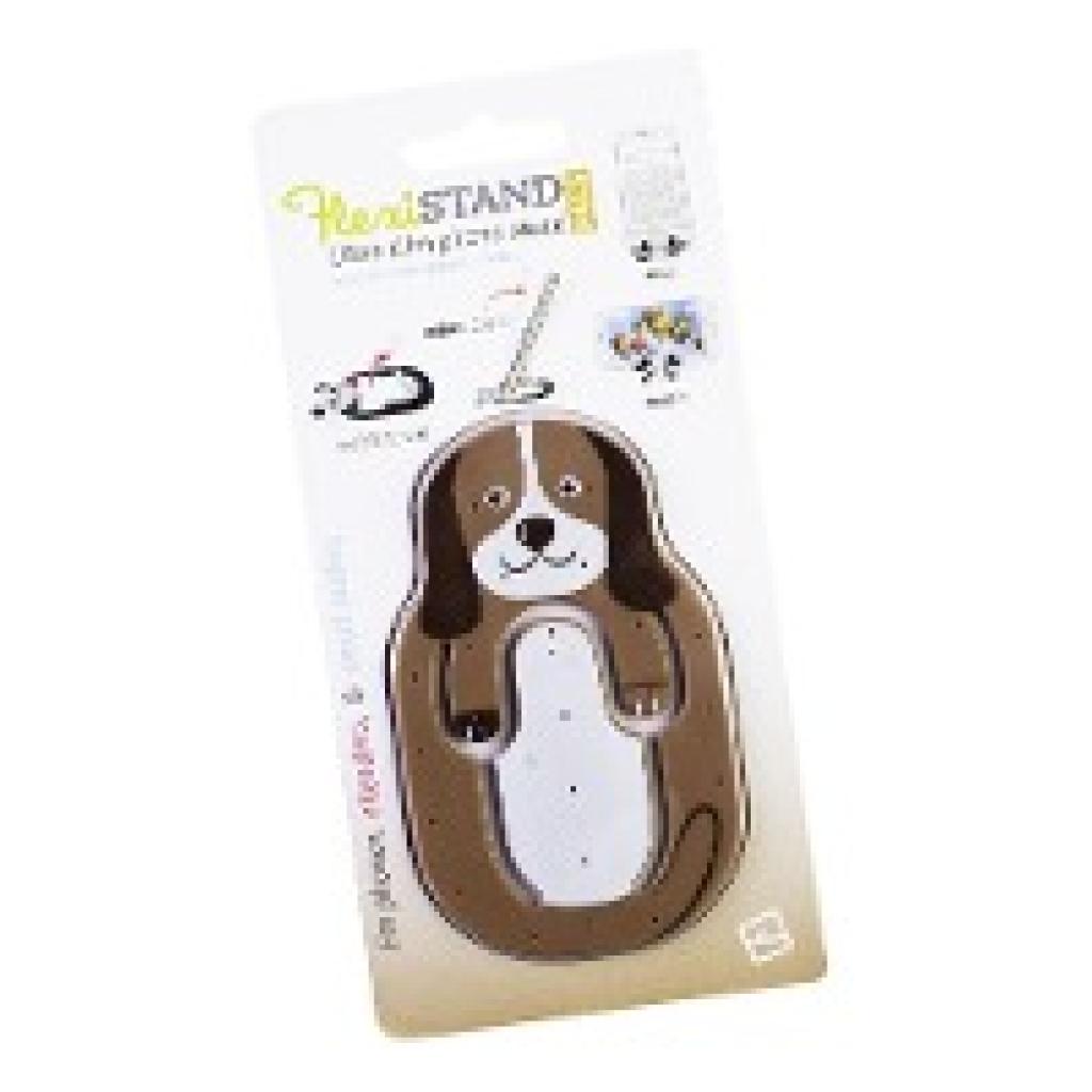 Flexistand (Hund) | flexibler Handyaufsteller | für alle Handys und Mini-Tablets | superflach | stufenlos verstellbar | 