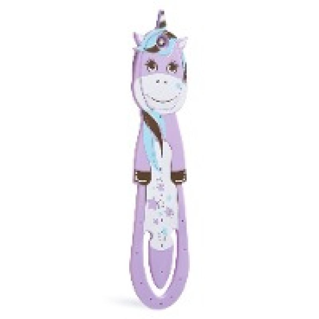 Flexilight Pals Leselicht (Einhorn) | lila | 2 in 1 Leselampe & Lesezeichen | LED Leselicht | Geschenk für Leser, Buchli