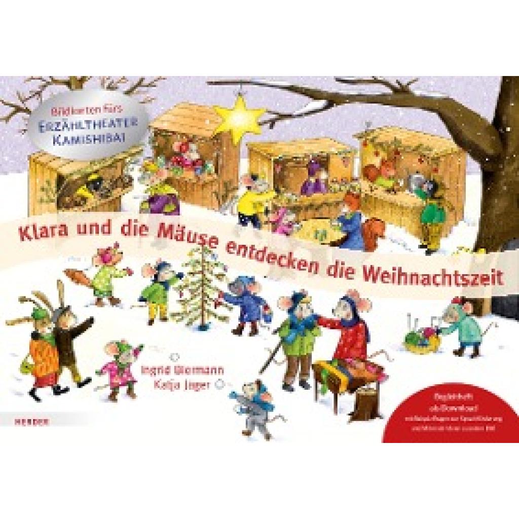 Biermann, Ingrid: Klara und die Mäuse entdecken die Weihnachtszeit. Bildkarten fürs Erzähltheater Kamishibai