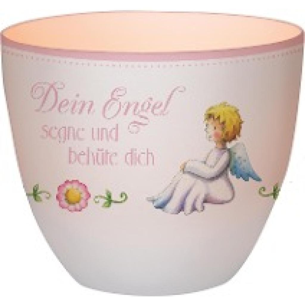 Dein Engel segne und behüte dich - Windlicht (rosa)