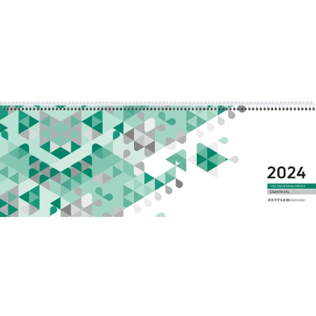 Tischquerkalender Giganta XXL grün 2024 42,2x14,8 cm