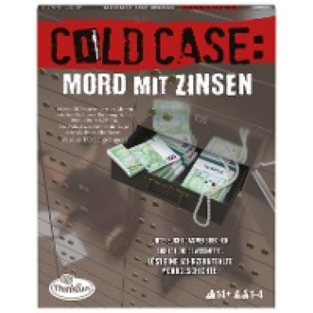 ThinkFun - 76486 - Cold Case: Mord mit Zinsen. Der Krimi im eigenen Heim. Wer findet den Mörder? Ein Rätsel-Spiel für Ei