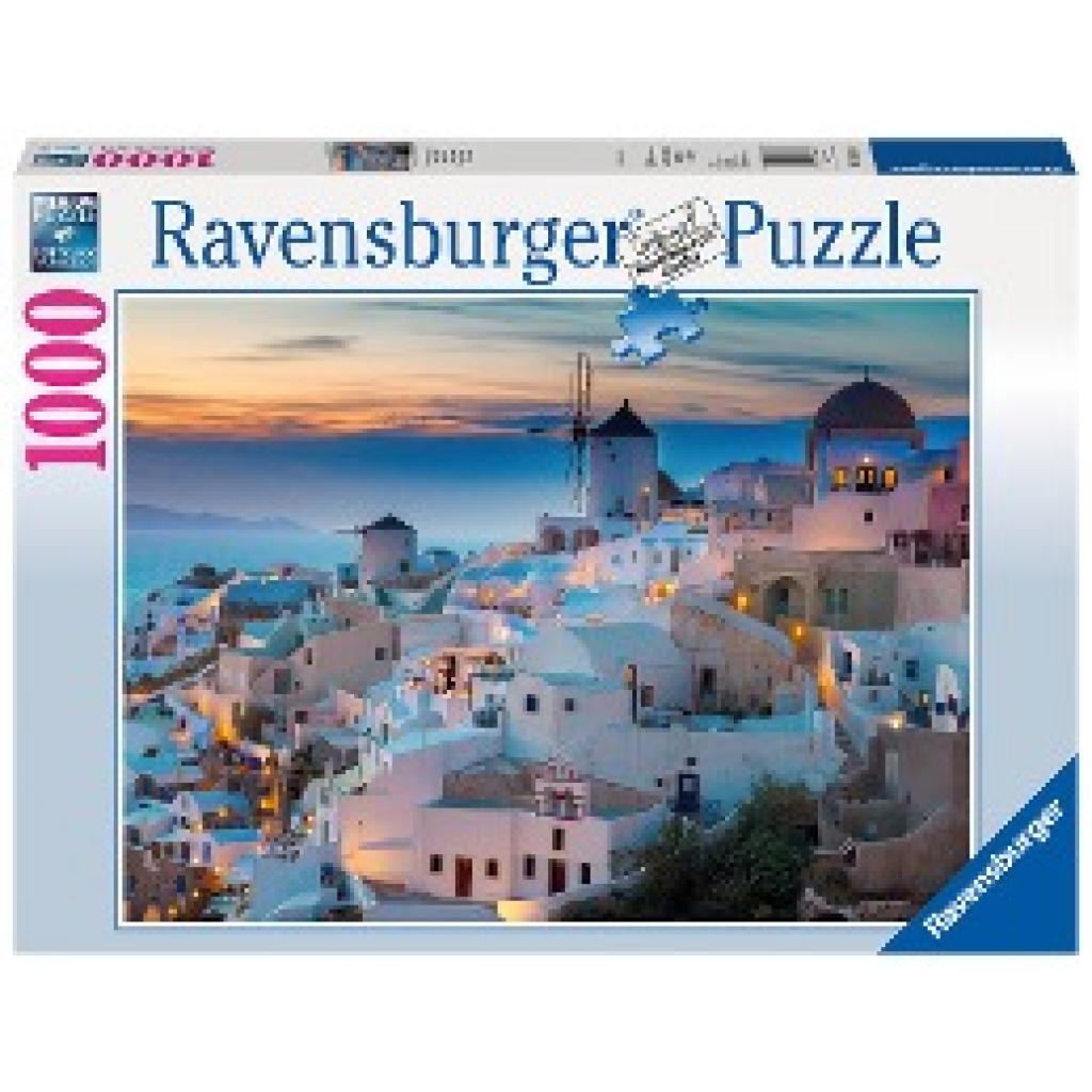 Abend über Santorini. Puzzle 1000 Teile