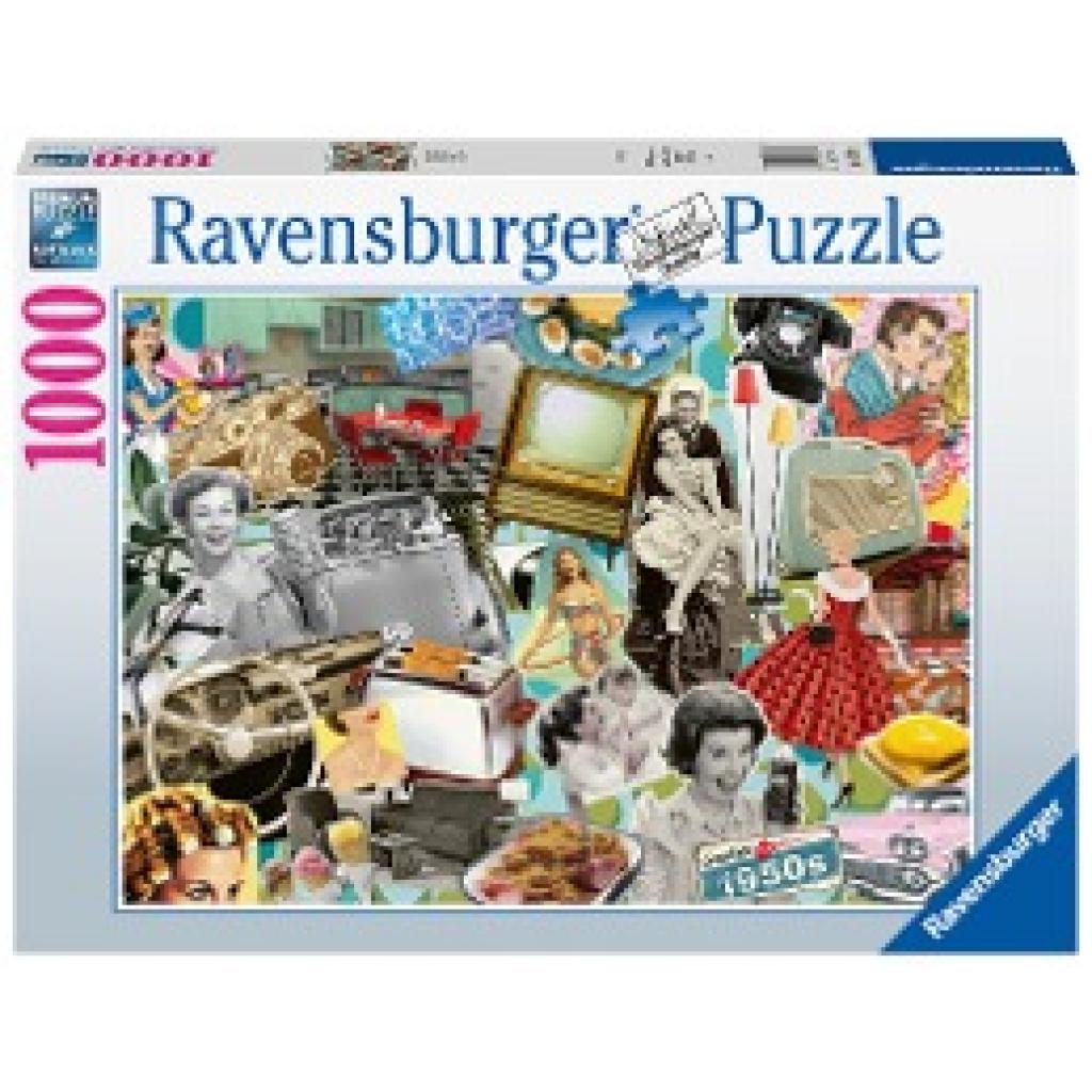 Ravensburger Puzzle 17387 Die 50er Jahre - 1000 Teile Puzzle für Erwachsene und Kinder ab 14 Jahren