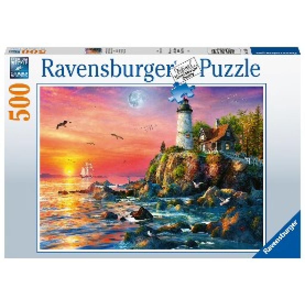 Ravensburger Puzzle 16581 - Leuchtturm am Abend - 500 Teile Puzzle für Erwachsene und Kinder ab 12 Jahren