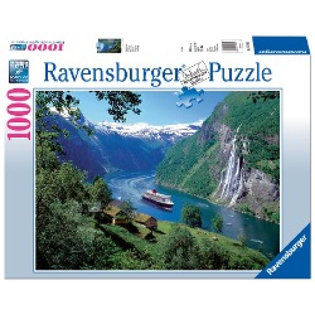 Norwegischer Fjord. Puzzle 1000 Teile