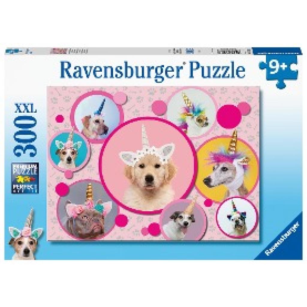 Ravensburger Kinderpuzzle - Knuffige Einhorn-Hunde - 300 Teile Puzzle für Kinder ab 9 Jahren
