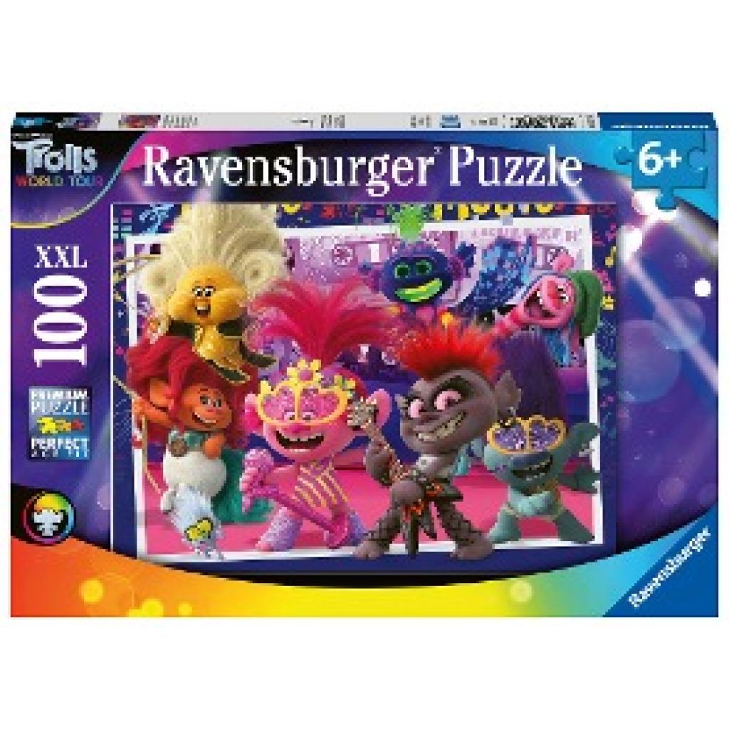 Ravensburger Kinderpuzzle - 12912 Unsere Lieblingslieder - Trolls-Puzzle für Kinder ab 6 Jahren, mit 100 Teilen im XXL-F