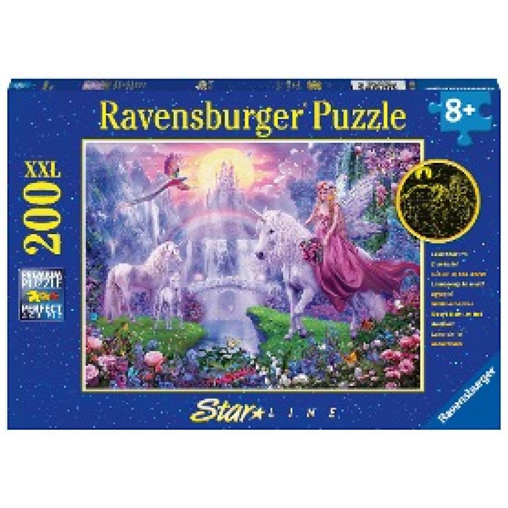 Ravensburger Kinderpuzzle - 12903 Magische Einhornnacht - Einhorn-Puzzle für Kinder ab 8 Jahren, mit 200 Teilen im XXL-F