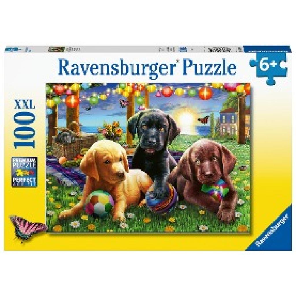 Ravensburger Kinderpuzzle - 12886 Hunde Picknick - Tier-Puzzle für Kinder ab 6 Jahren, mit 100 Teilen im XXL-Format