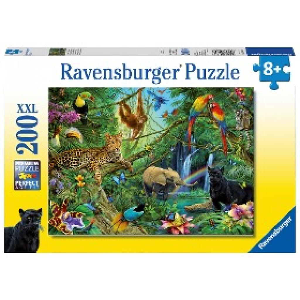 Ravensburger Kinderpuzzle - 12660 Tiere im Dschungel - Tier-Puzzle für Kinder ab 8 Jahren, mit 200 Teilen im XXL-Format