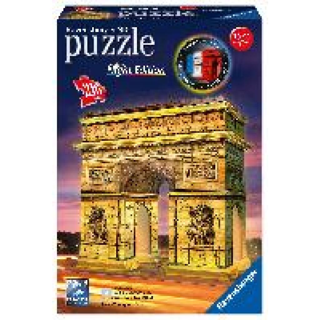 Triumphbogen bei Nacht. 3D Puzzle 216 Teile