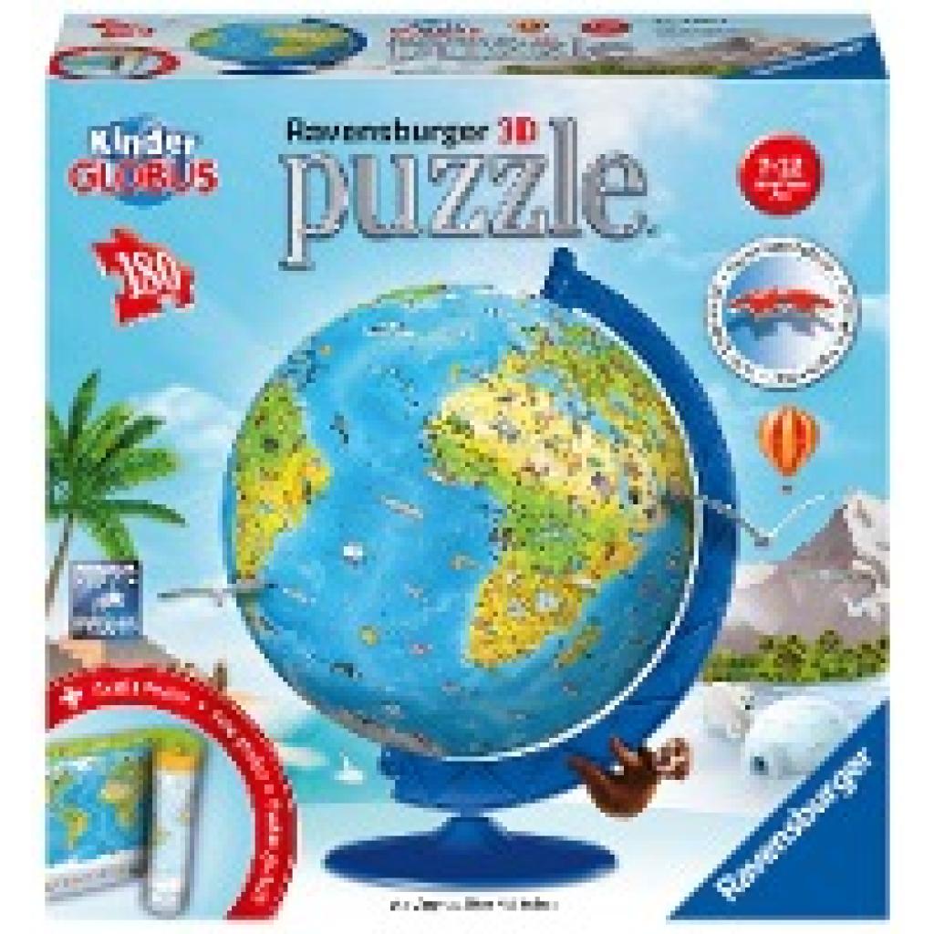 Kinderglobus in deutscher Sprache. Puzzleball 180 Teile