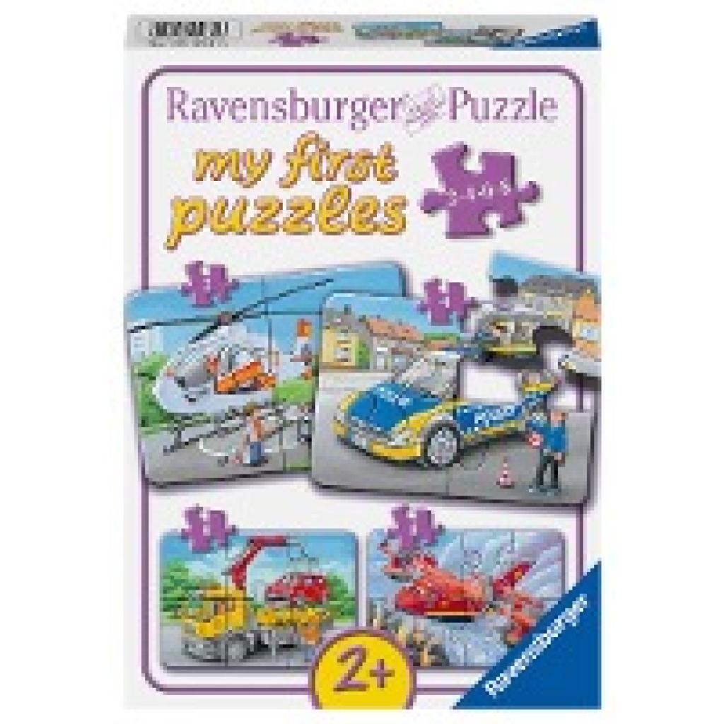 Ravensburger Kinderpuzzle - Meine Einsatzfahrzeuge - 2,4,6,8 Teile my first Puzzle für Kinder ab 2 Jahren