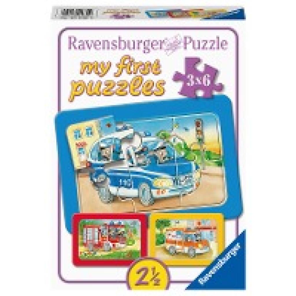 Ravensburger Kinderpuzzle - Tiere im Einsatz - 3x6 Teile Rahmenpuzzle für Kinder ab 2,5 Jahren
