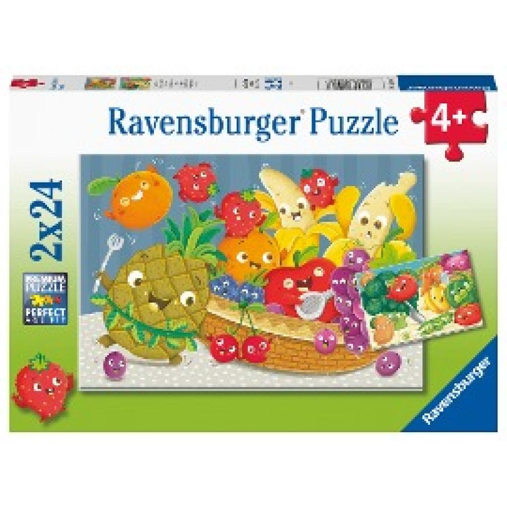 Ravensburger Kinderpuzzle - Freche Früchte - 2x24 Teile Puzzle für Kinder ab 4 Jahren