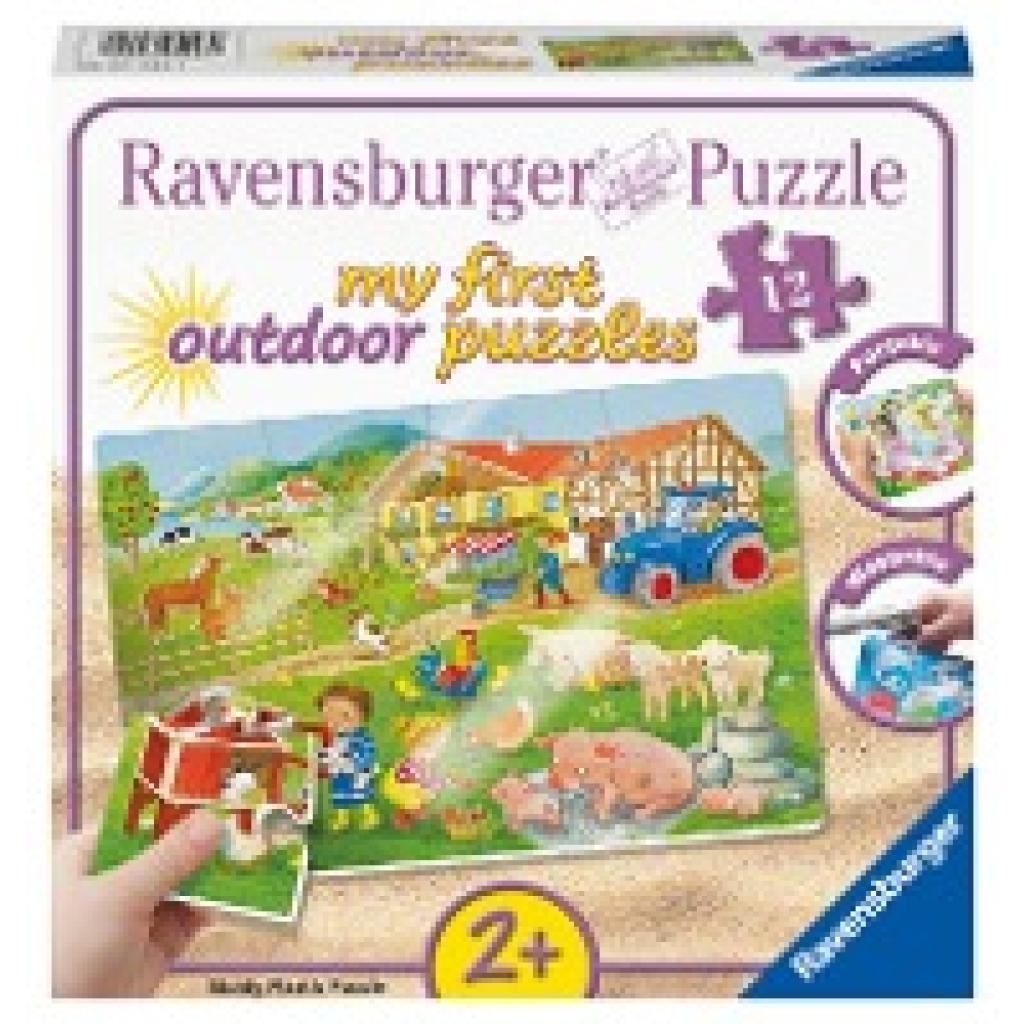 Ravensburger Kinderpuzzle - Lotta und Max auf dem Bauernhof - 12 Teile my first outdoor Puzzle für Kinder ab 2 Jahren