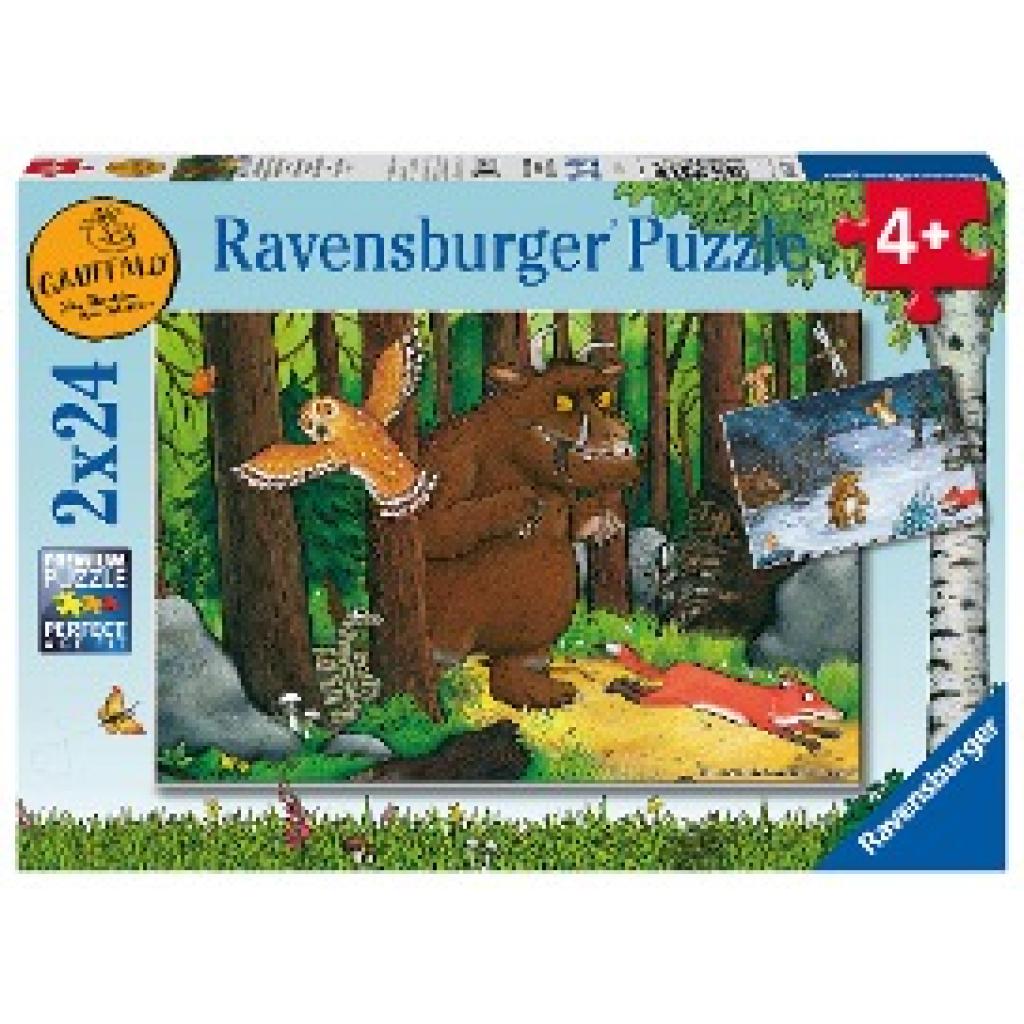 Ravensburger Kinderpuzzle 05227 - Der Waldspaziergang - 2x24 Teile Grüffelo Puzzle für Kinder ab 4 Jahren