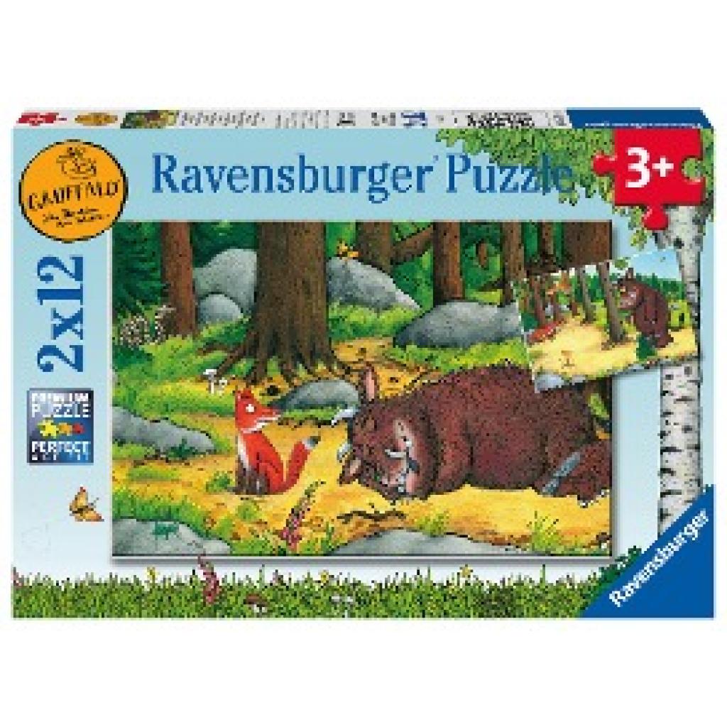 Ravensburger Kinderpuzzle 05226 - Grüffelo und die Tiere des Waldes - 2x12 Teile Puzzle für Kinder ab 3 Jahren