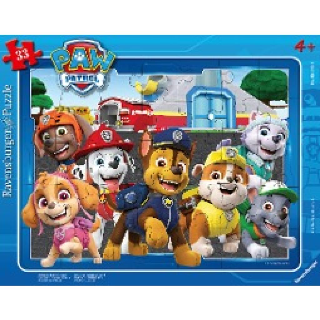 Ravensburger Kinderpuzzle - 05145 Auf zum nächsten Abenteuer! - Rahmenpuzzle für Kinder ab 3 Jahren, Paw Patrol Puzzle m