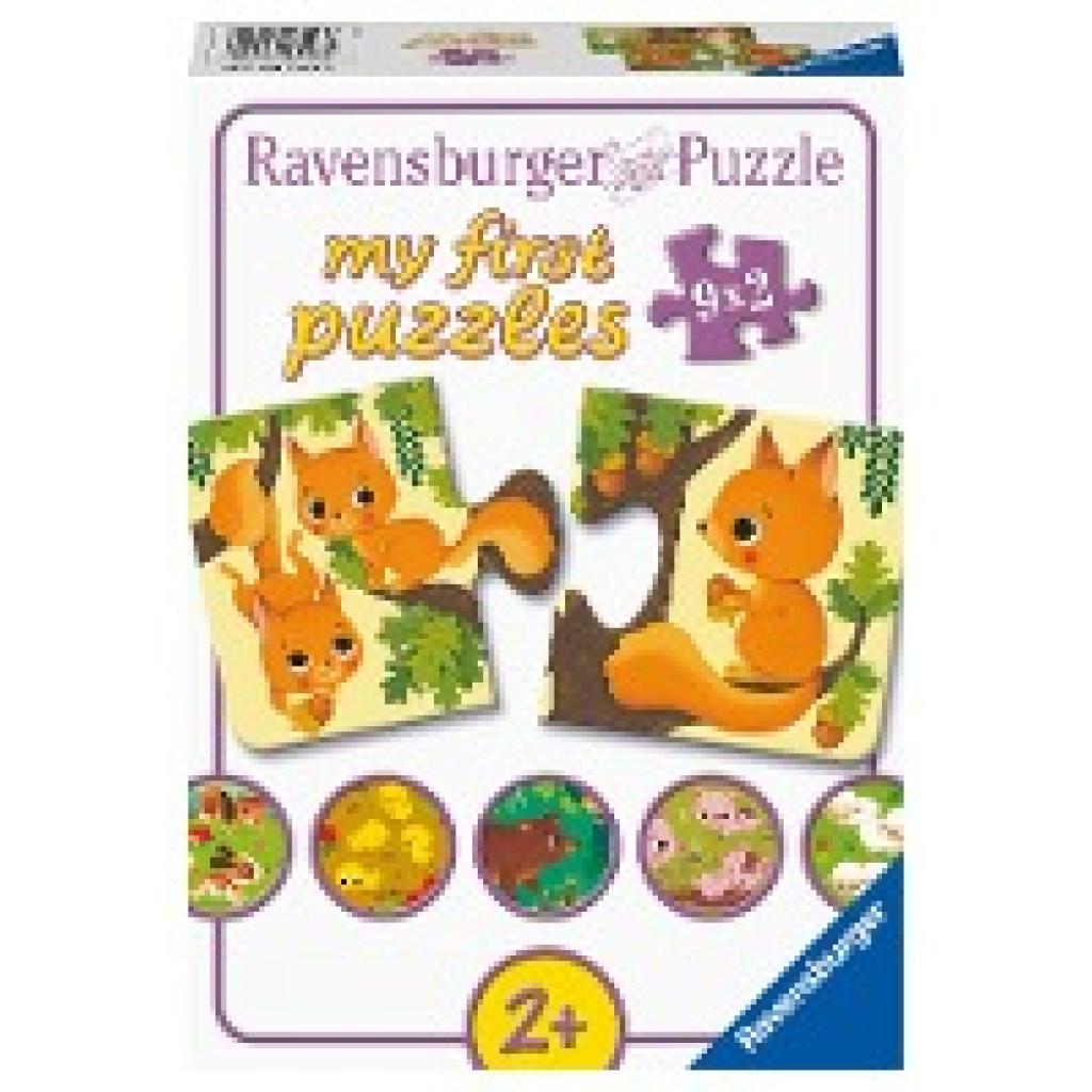 Ravensburger Kinderpuzzle - Tiere und ihre Kinder - 9x2 Teile my first Puzzle für Kinder ab 2 Jahren