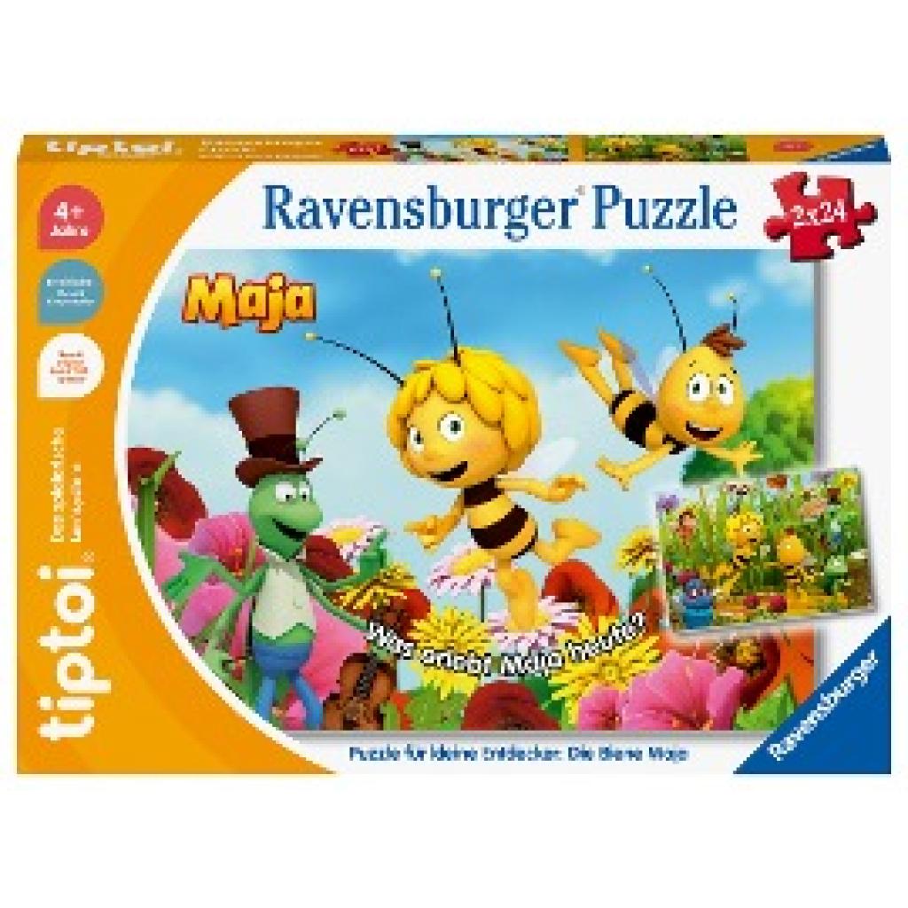 Ravensburger tiptoi Puzzle 00141 Puzzle für kleine Entdecker: Die Biene Maja, Kinderpuzzle ab 4 Jahren, für 1 Spieler