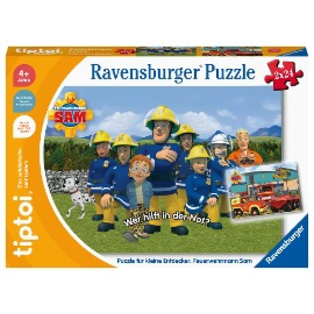 Ravensburger tiptoi Puzzle 00139 Puzzle für kleine Entdecker: Feuerwehrmann Sam, Kinderpuzzle für Kinder ab 4 Jahren, fü