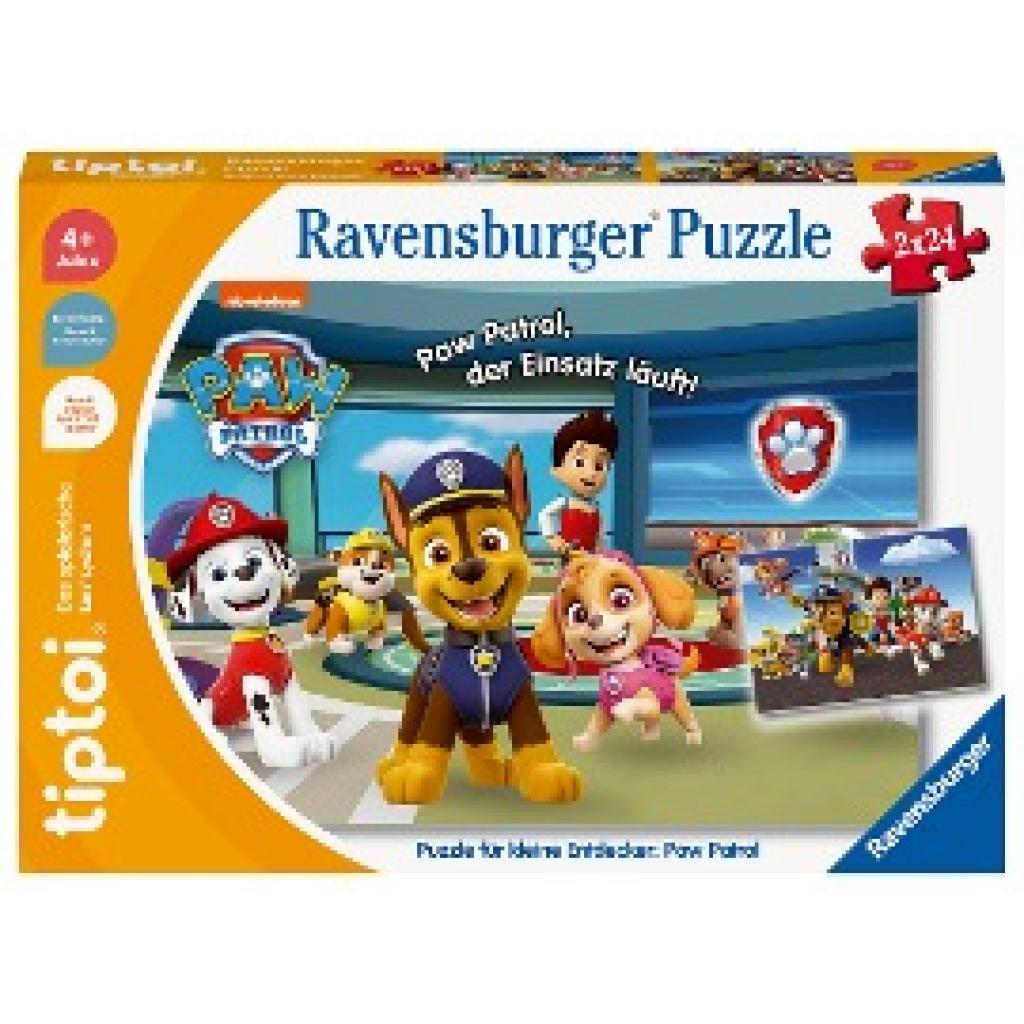 Ravensburger tiptoi Puzzle 00135 Puzzle für kleine Entdecker: Paw Patrol, Kinderpuzzle für Kinder ab 4 Jahren, für 1 Spi