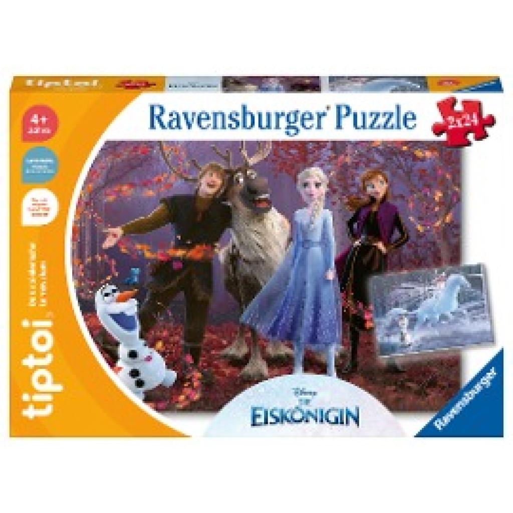 Ravensburger tiptoi Spiel 00134 Puzzle für kleine Entdecker: Disney Die Eiskönigin - 2x24 Teile Kinderpuzzle ab 4 Jahren