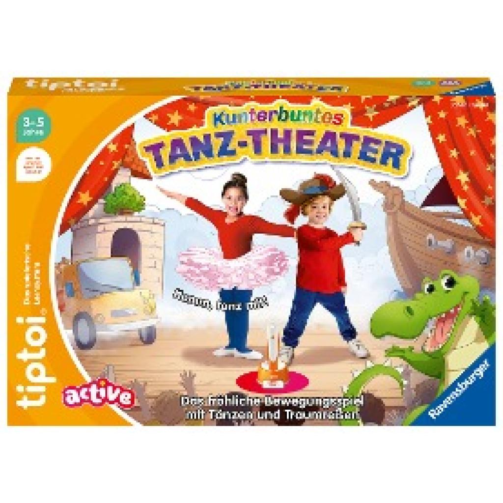 Kneisel, Janet: Ravensburger tiptoi® ACTIVE Spiel 00128, Kunterbuntes Tanz-Theater, Bewegungsspiel ab 3 Jahren