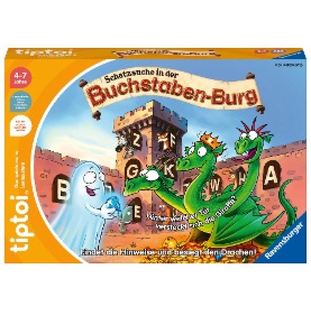 Haferkamp, Kai: Ravensburger tiptoi 00124 Schatzsuche in der Buchstabenburg, Spiel für Kinder von 4-7 Jahren, für 1-4 Sp