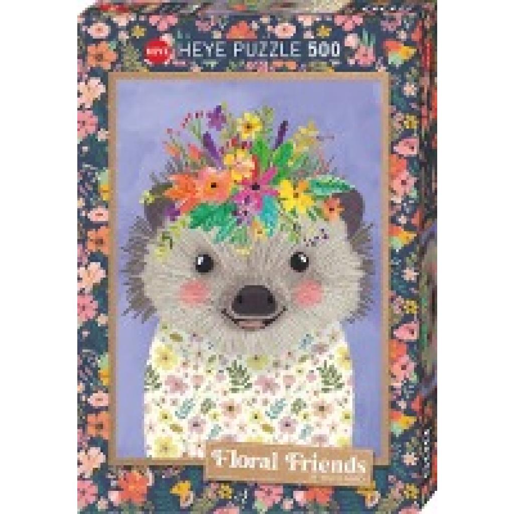 Charro, Mia: Funny Hedgehog, Floral Friends Puzzle 500 Teile