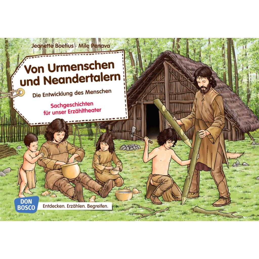 Boetius, Jeanette: Von Urmenschen und Neandertalern. Die Entwicklung des Menschen. Kamishibai Bildkartenset.