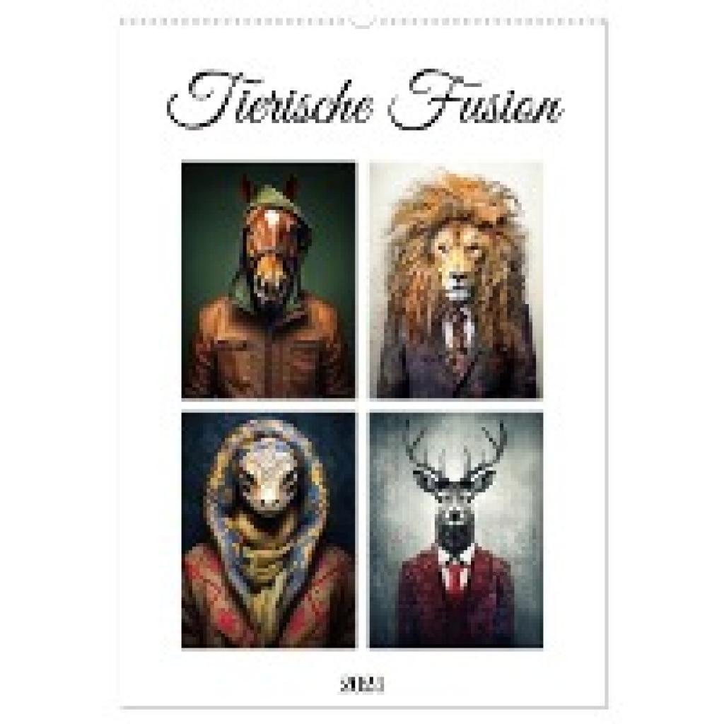 Jaszke JBJart, Justyna: Tierische Fusion (Wandkalender 2024 DIN A2 hoch), CALVENDO Monatskalender