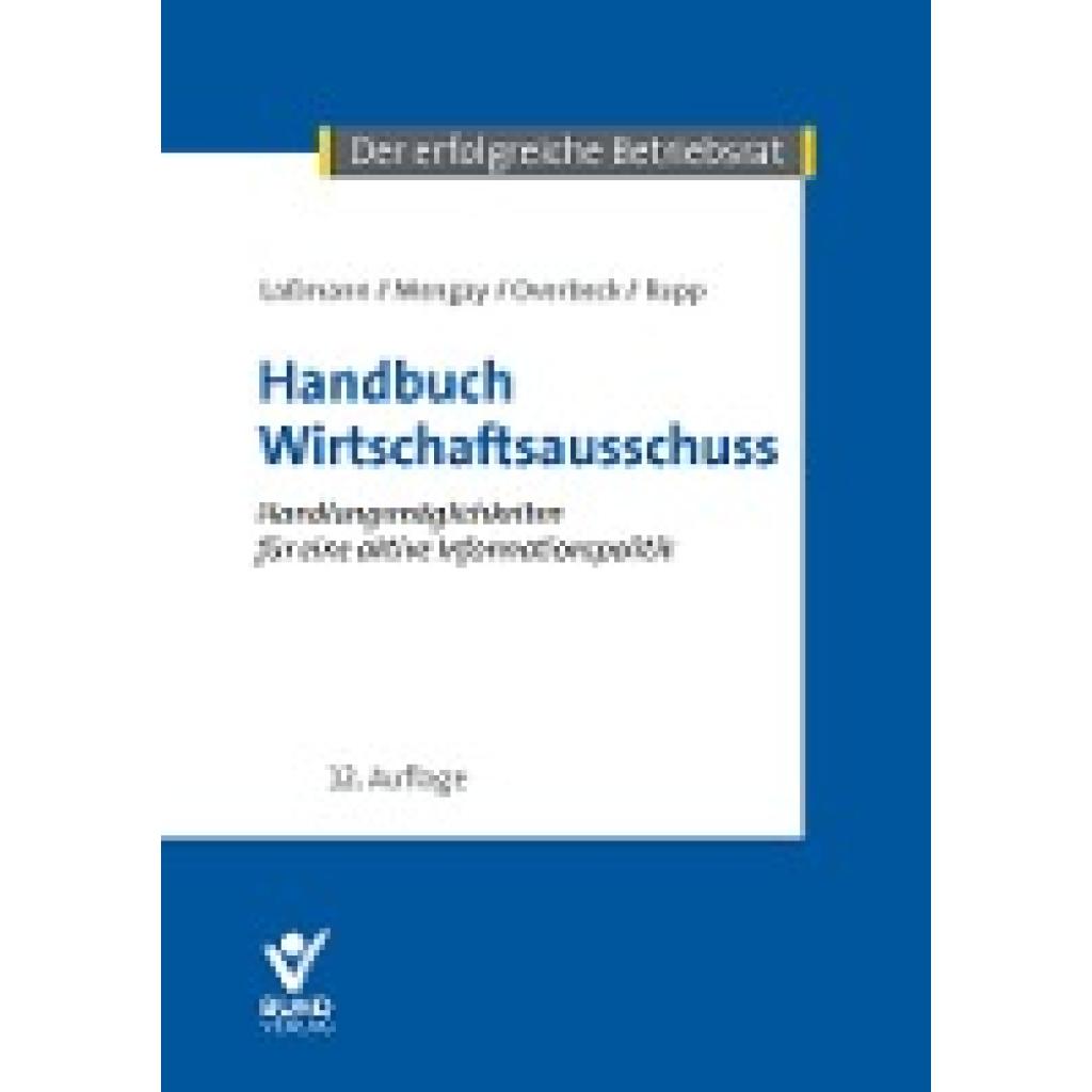 9783766373045 - Handbuch Wirtschaftsausschuss - Nikolai Laßmann Adrian Mengay Rudi Rupp Ulrich Overbeck Gebunden