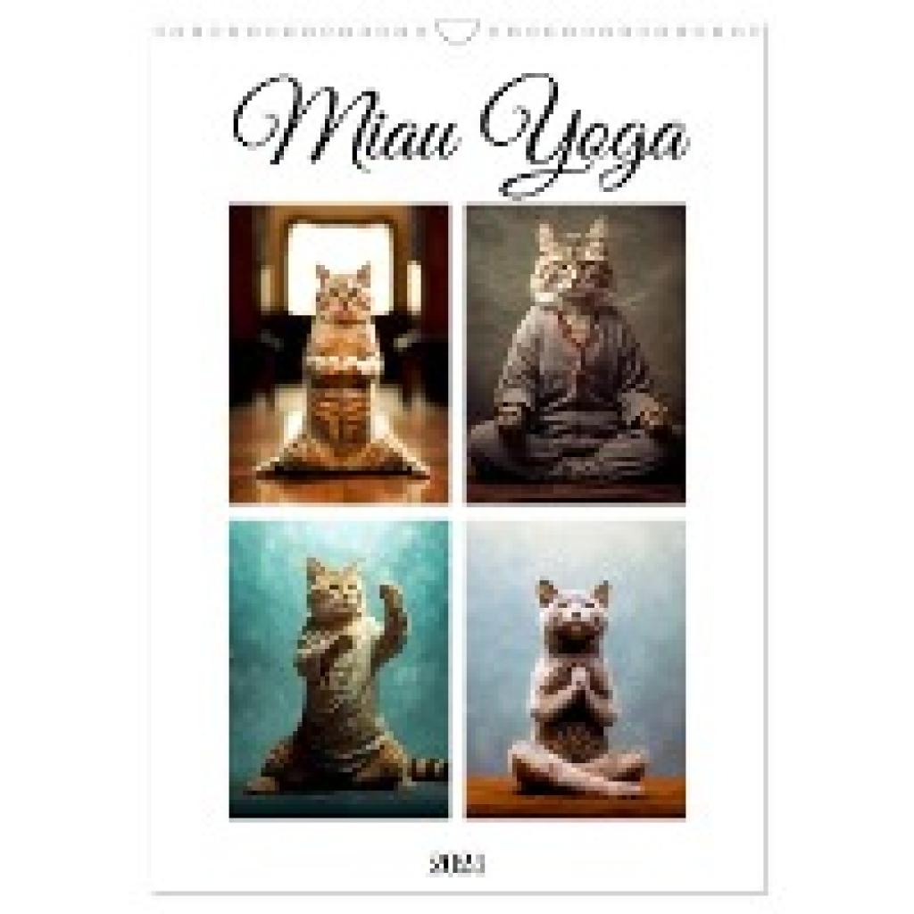 Jaszke JBJart, Justyna: Miau Yoga (Wandkalender 2024 DIN A3 hoch), CALVENDO Monatskalender