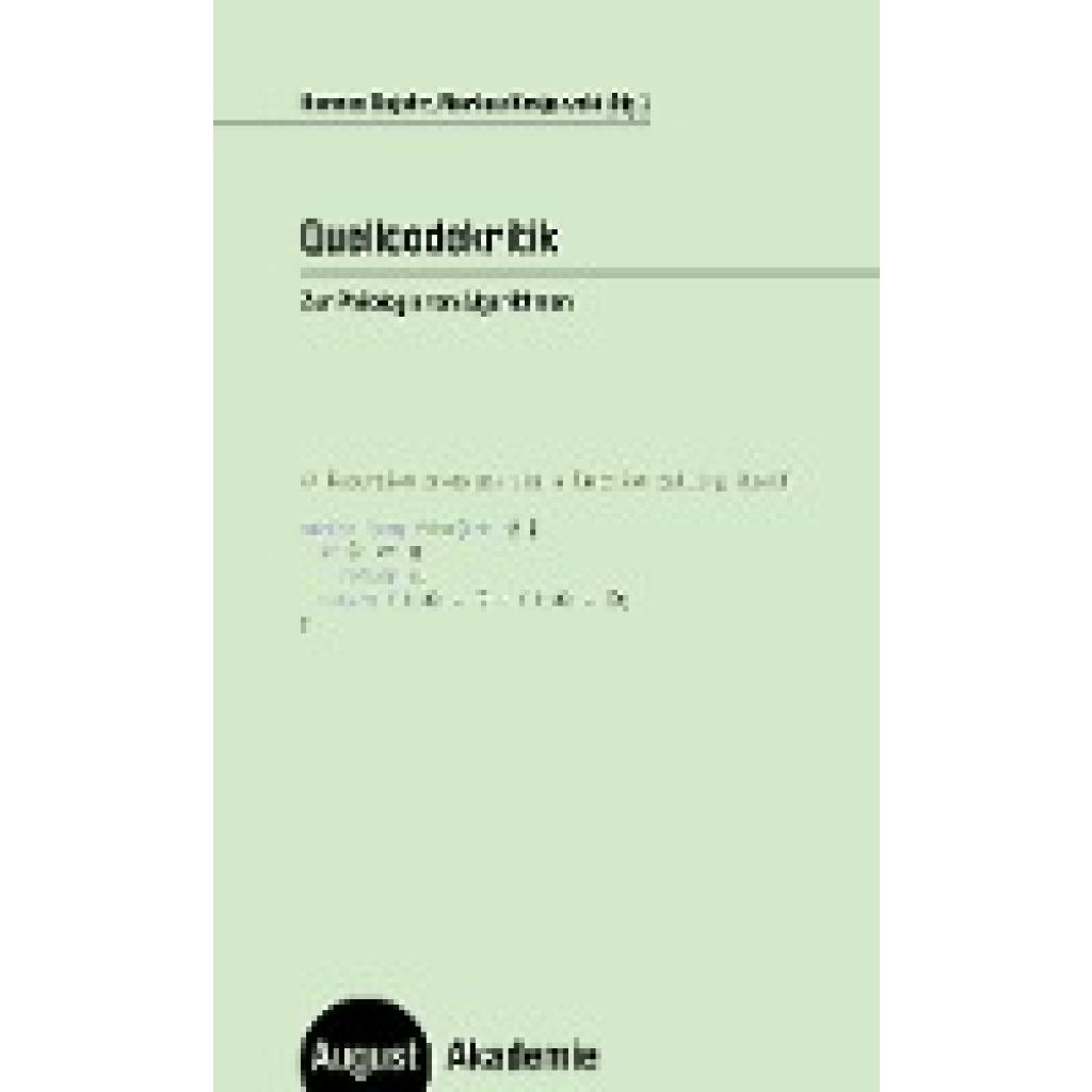 9783751890205 - Quellcodekritik Kartoniert (TB)