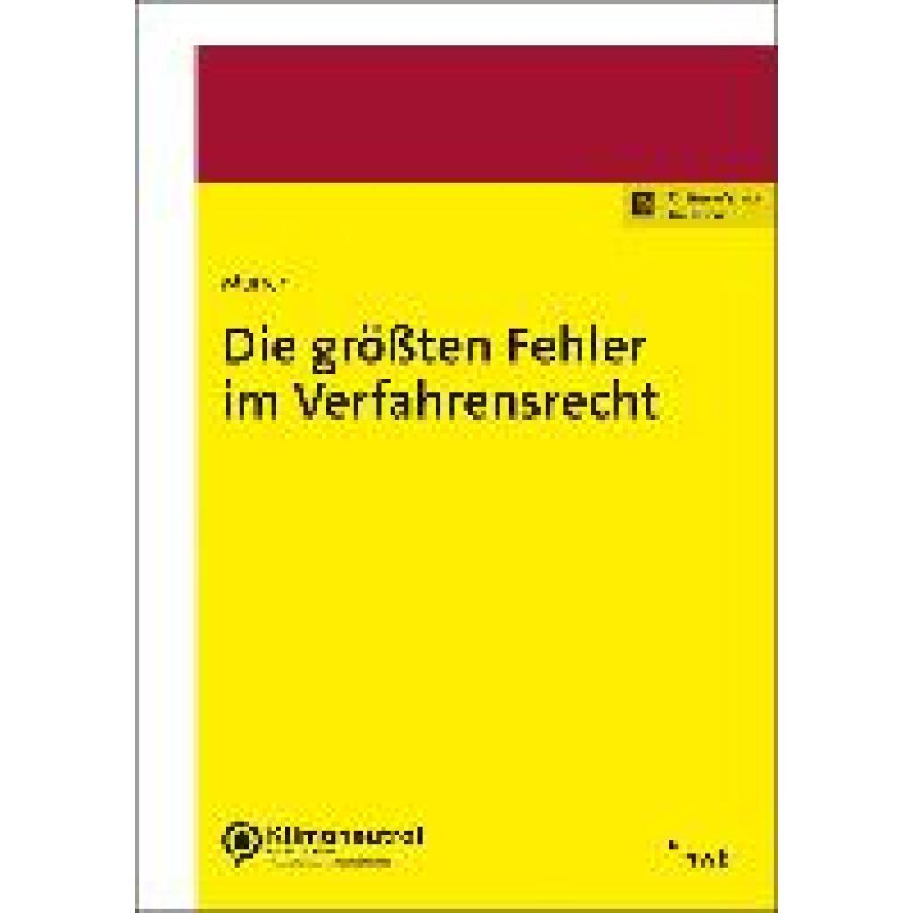 9783482685415 - Die größten Fehler im Verfahrensrecht - Georg Junior Murrer Kartoniert (TB)