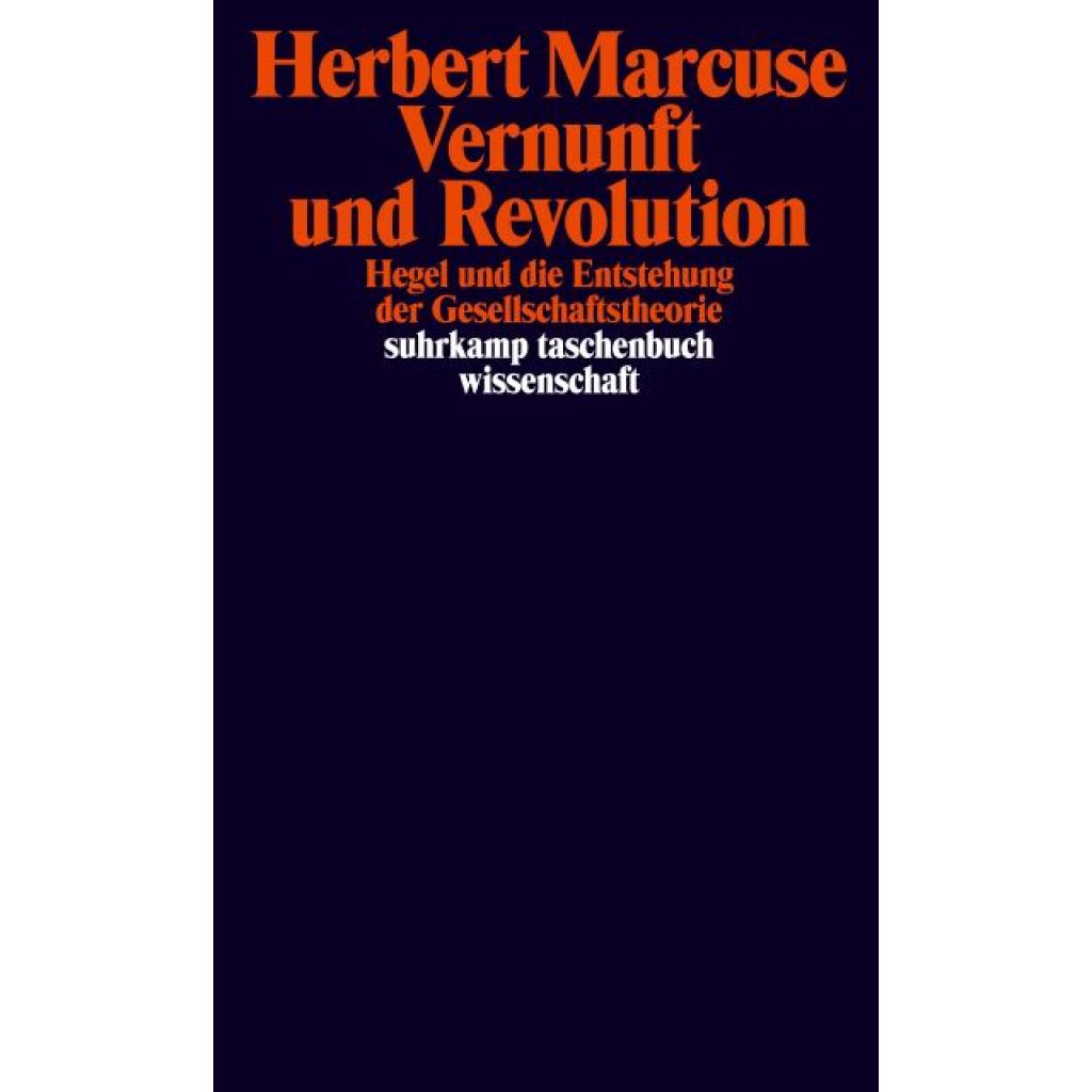 9783518299258 - Vernunft und Revolution - Herbert Marcuse Taschenbuch