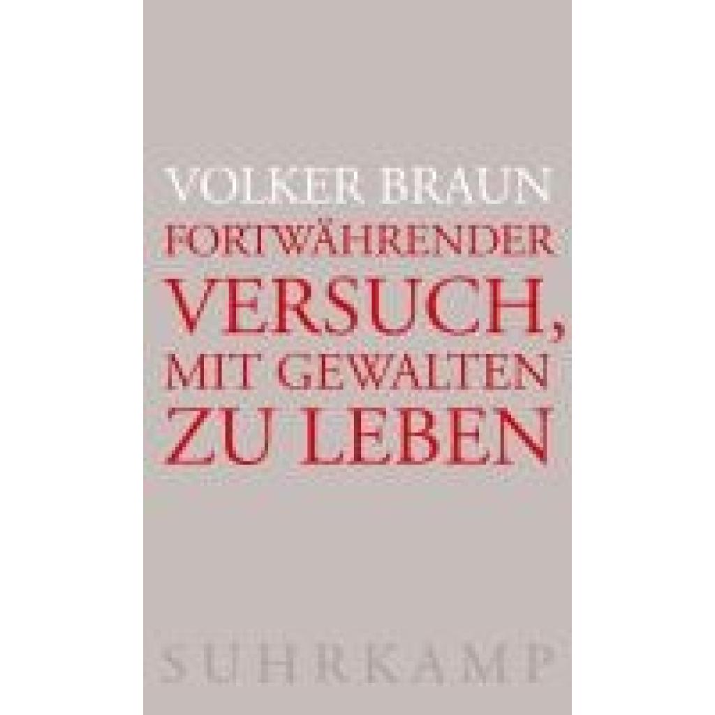 9783518431610 - Fortwährender Versuch mit Gewalten zu leben - Volker Braun Gebunden