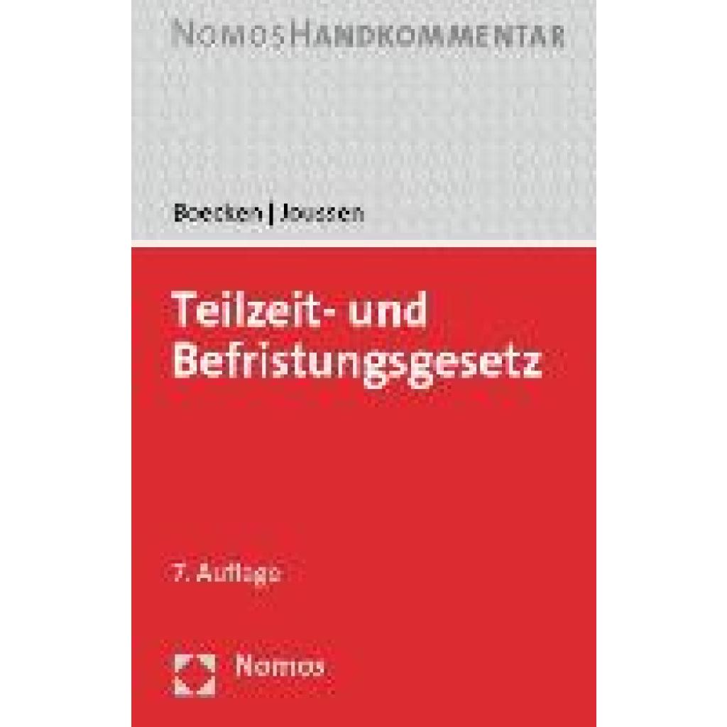 Boecken, Winfried: Teilzeit- und Befristungsgesetz