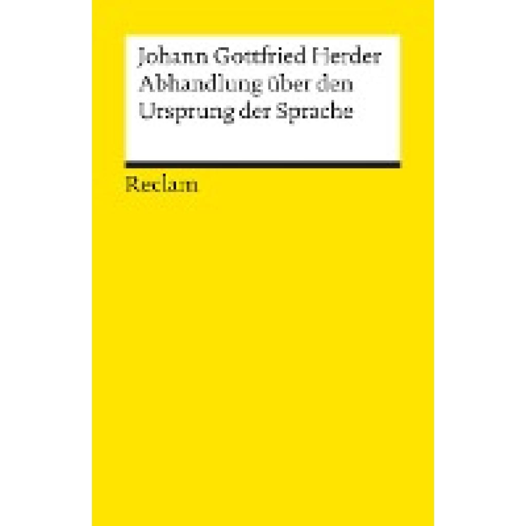 Herder, Johann Gottfried: Abhandlungen über den Ursprung der Sprache