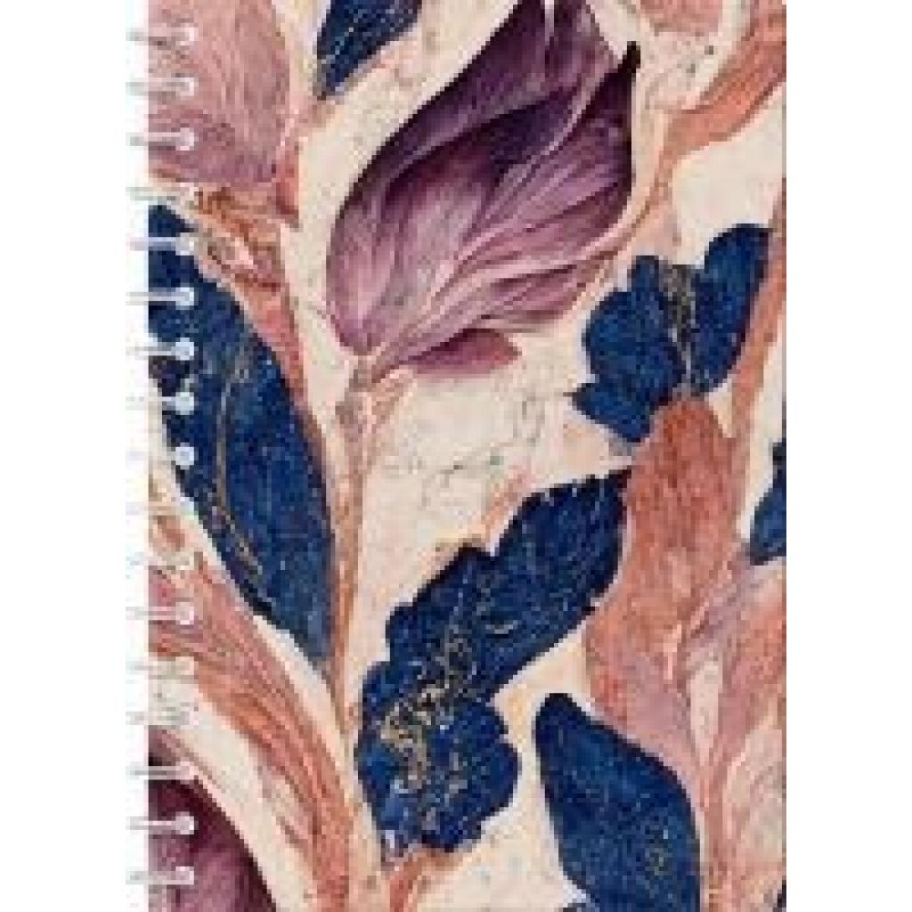 9783991128052 - Marmorträume - Premium Spiral-Notizbuch A5 Soft-Touch liniert Violett-blaue Marmorillusion mit schimmernden goldenen Details