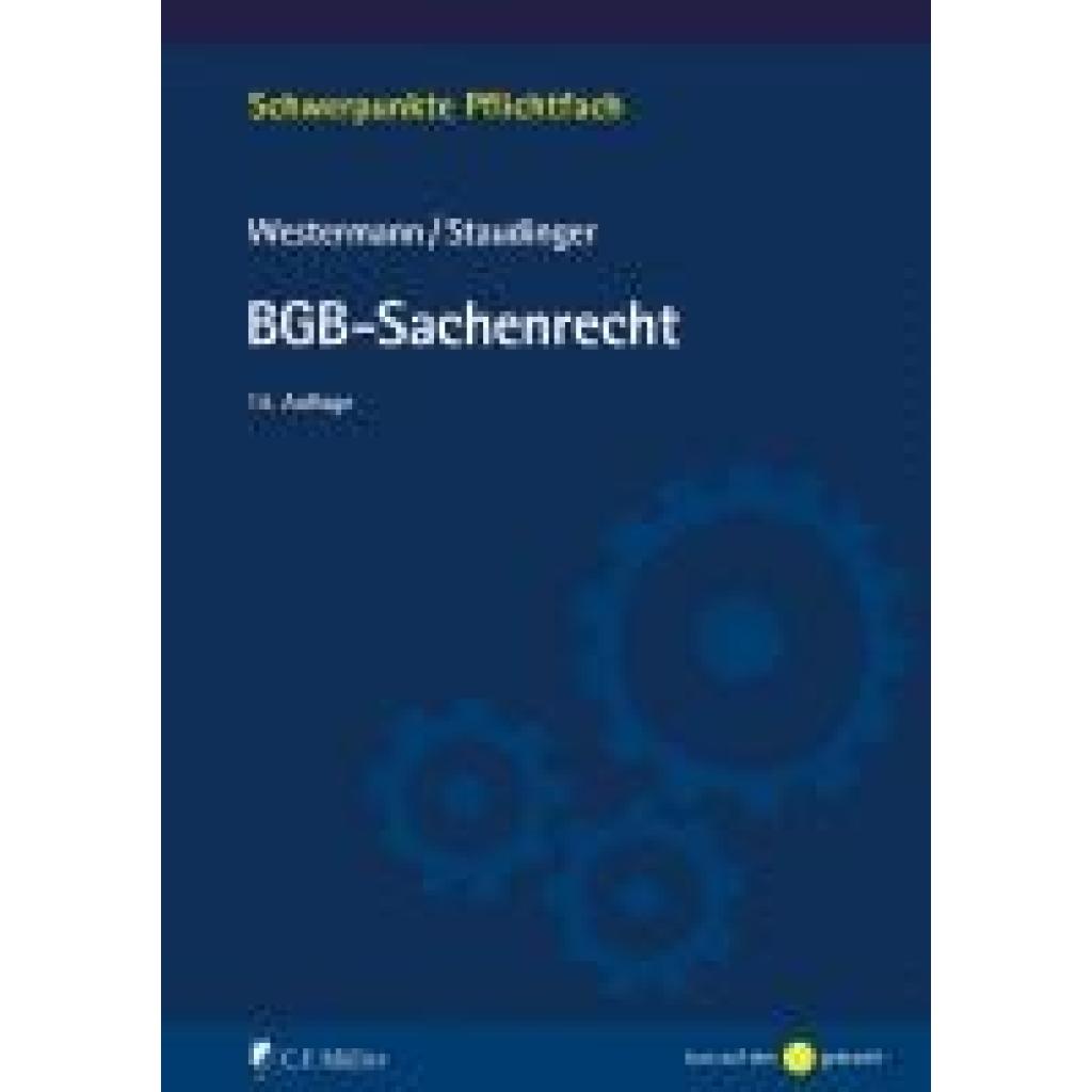 9783811457362 - BGB-Sachenrecht - Harm Peter Westermann Ansgar Staudinger Kartoniert (TB)