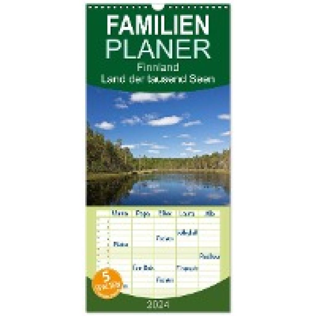 Ergler, Anja: Familienplaner 2024 - Finnland - Land der tausend Seen mit 5 Spalten (Wandkalender, 21 x 45 cm) CALVENDO