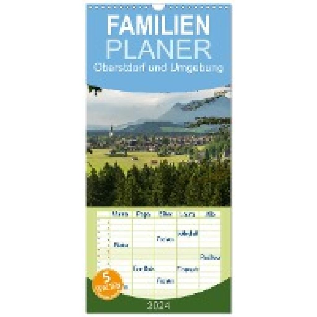 Schickert, Peter: Familienplaner 2024 - Oberstdorf und Umgebung mit 5 Spalten (Wandkalender, 21 x 45 cm) CALVENDO