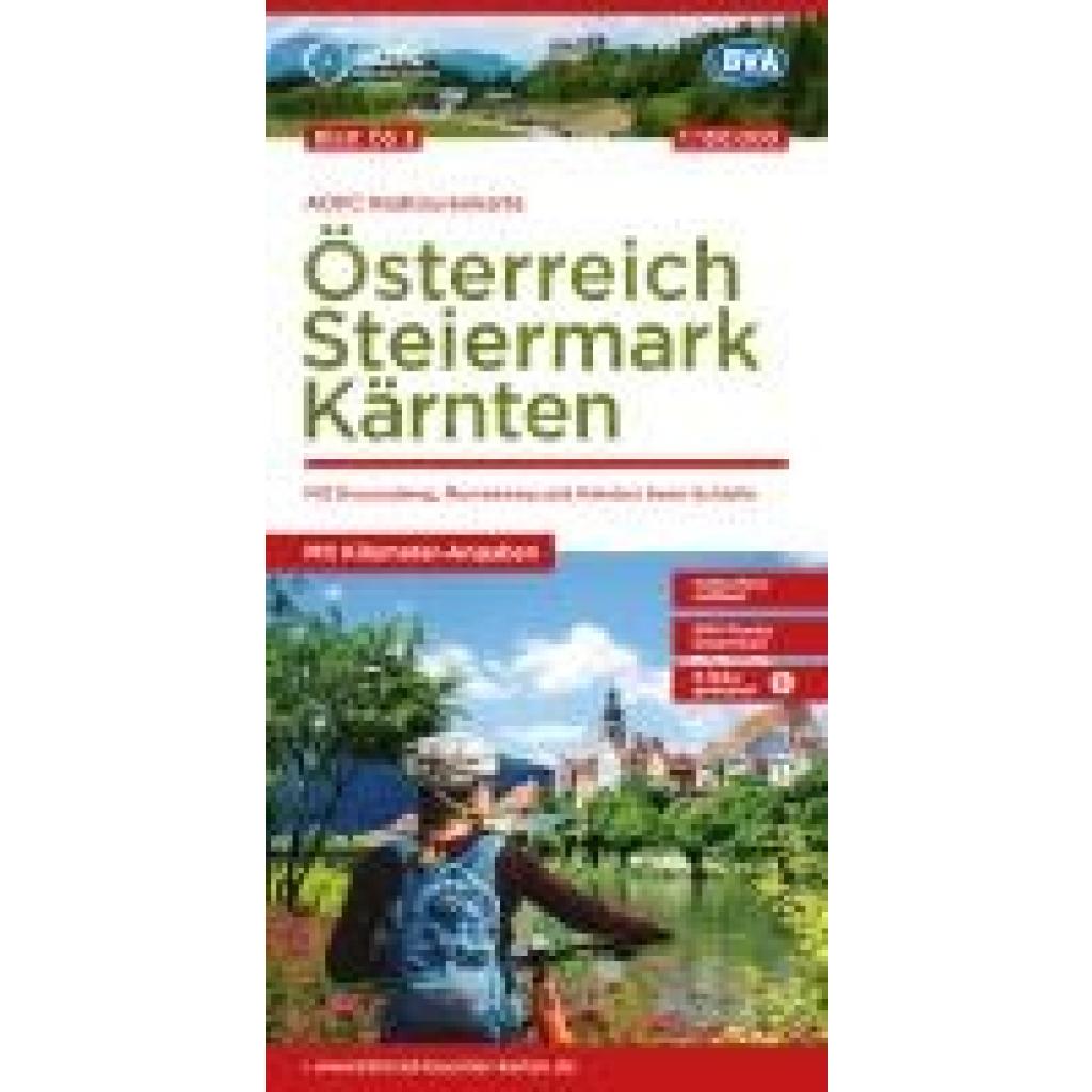 ADFC-Radtourenkarte ÖS3 Österreich Steiermark Kärnten 1:150:000, reiß- und wetterfest, E-Bike geeignet, GPS-Tracks Downl