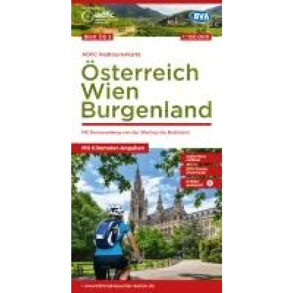 ADFC-Radtourenkarte ÖS2 Österreich Wien Burgenland 1:150:000, reiß- und wetterfest, E-Bike geeignet, GPS-Tracks Download