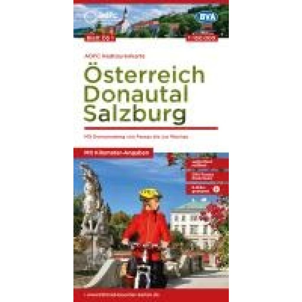 ADFC-Radtourenkarte ÖS1 Österreich Donautal Salzburg 1:150:000, reiß- und wetterfest, E-Bike geeignet, GPS-Tracks Downlo